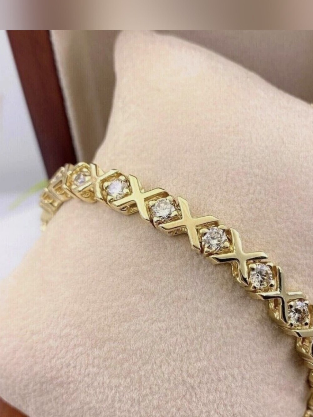 Gold Crystal XO-Link Tennis Bracelet - Women Jewelry
